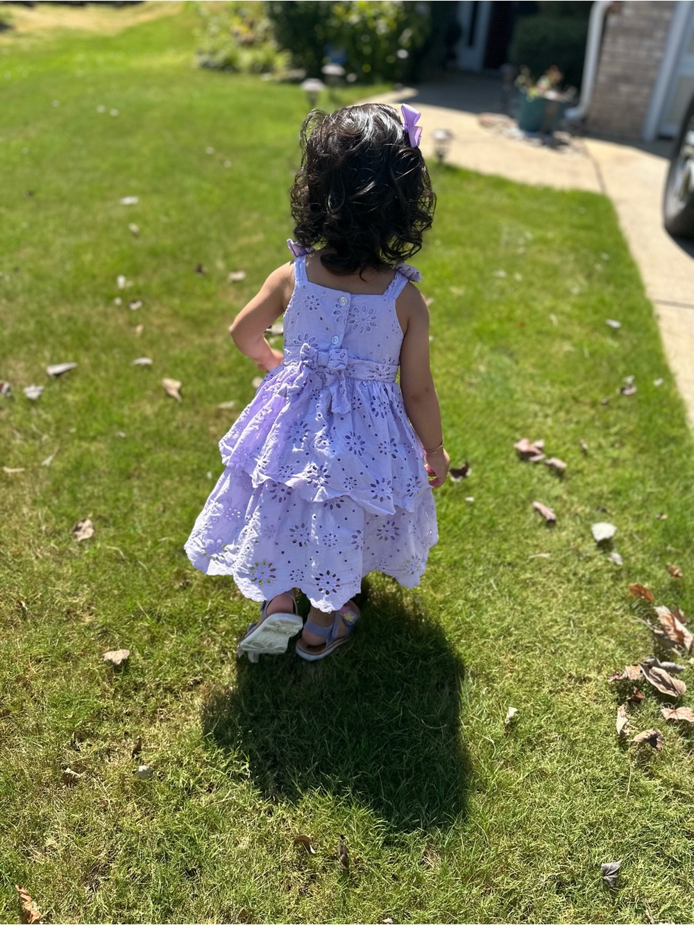 Blueberi Boulevard Lilac Eyelet Bow Sundress